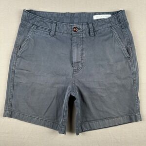 Outerknown Ambassador Organic Cotton Chino Shorts Mens 29 Charcoal Grey Faded